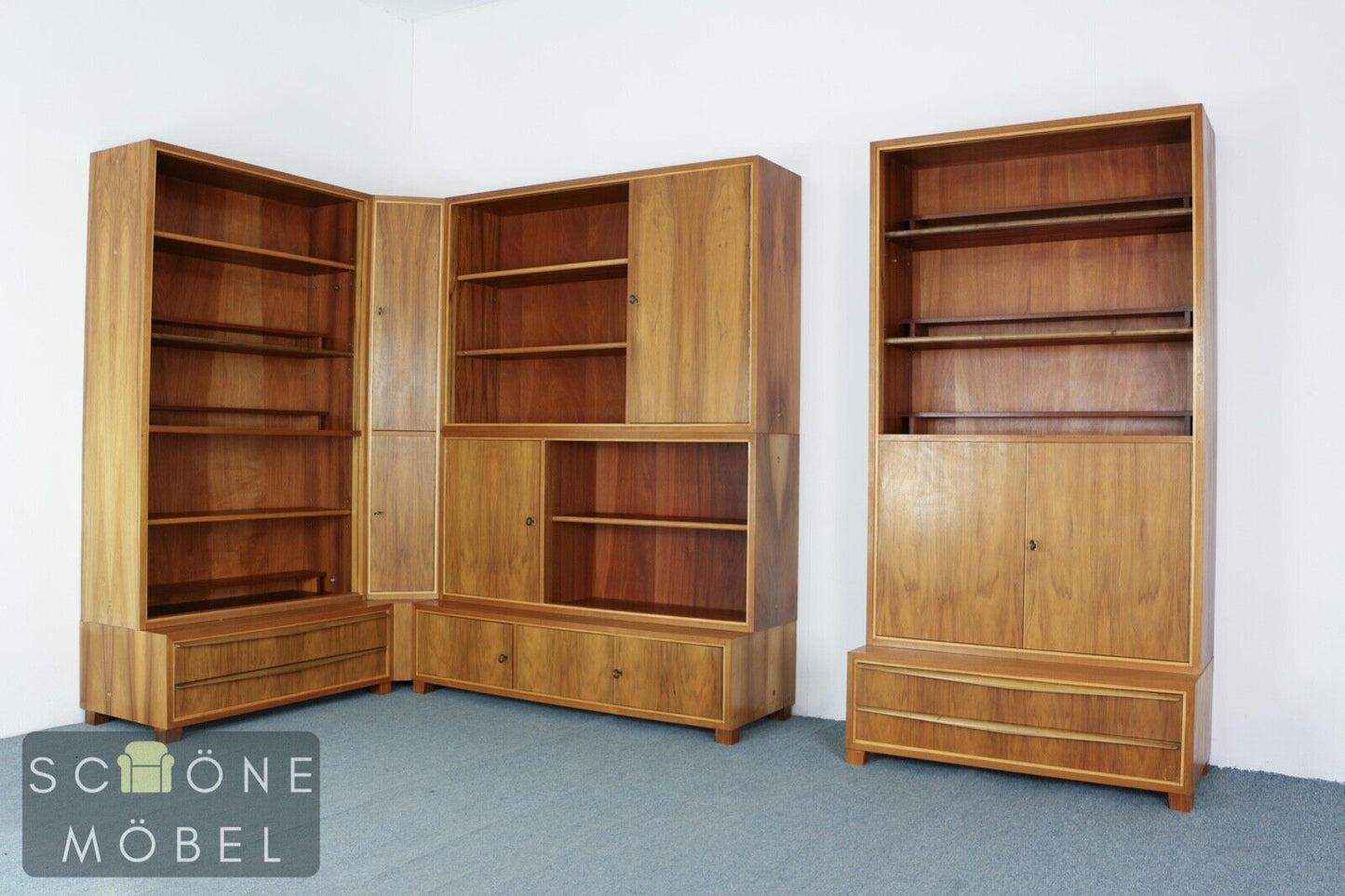 Brumax Vintage Bücherschrank Bücherregal Regal Shelf Bibliothek Eckschrank