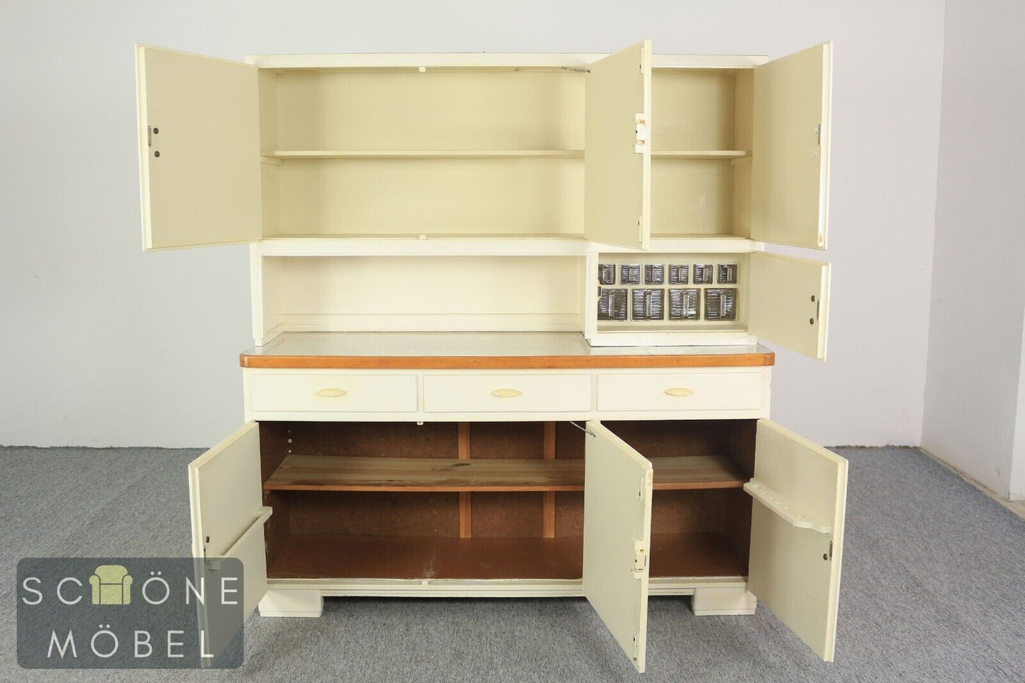 Mid Century Küchen Buffet Weiß Schrank 50er 60er Jahre Vintage Sideboard