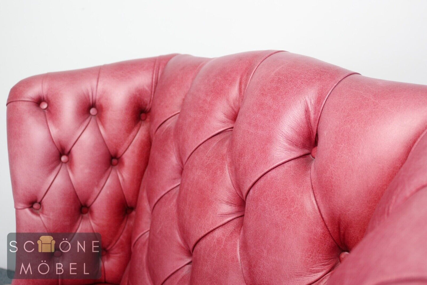 Chesterfield Ohrensessel Ledersessel Echtleder Sessel 1er Leder Armchair English
