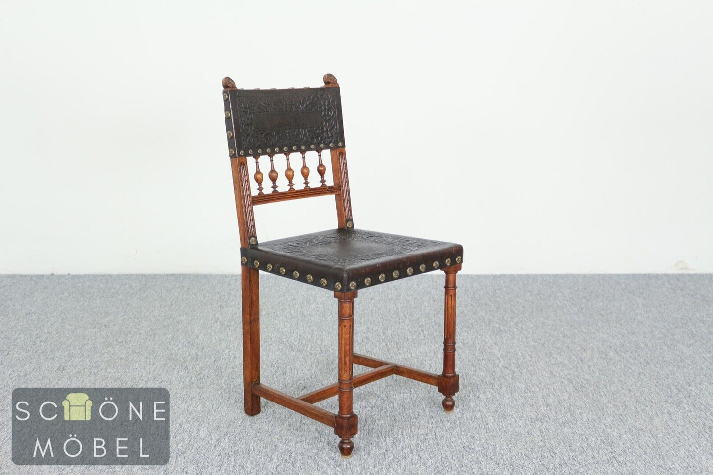 Gründerzeit Stühle Antik Stil Leder Stuhl Chair Essstuhl Vintage Esszimmerstuhl