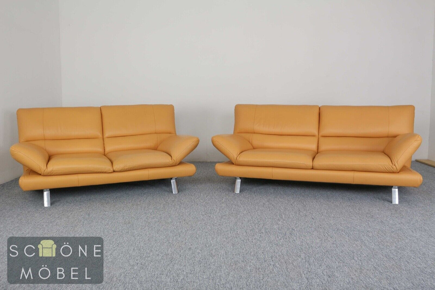Schönes Designer Ledersofa Echtleder 2er Sofa Moderne Couch Leder 2 sitzer