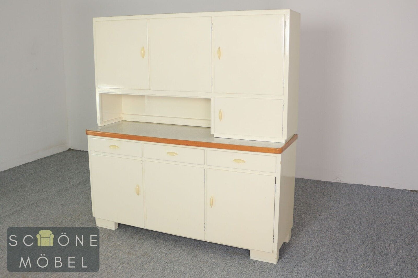 Mid Century Küchen Buffet Weiß Schrank 50er 60er Jahre Vintage Sideboard