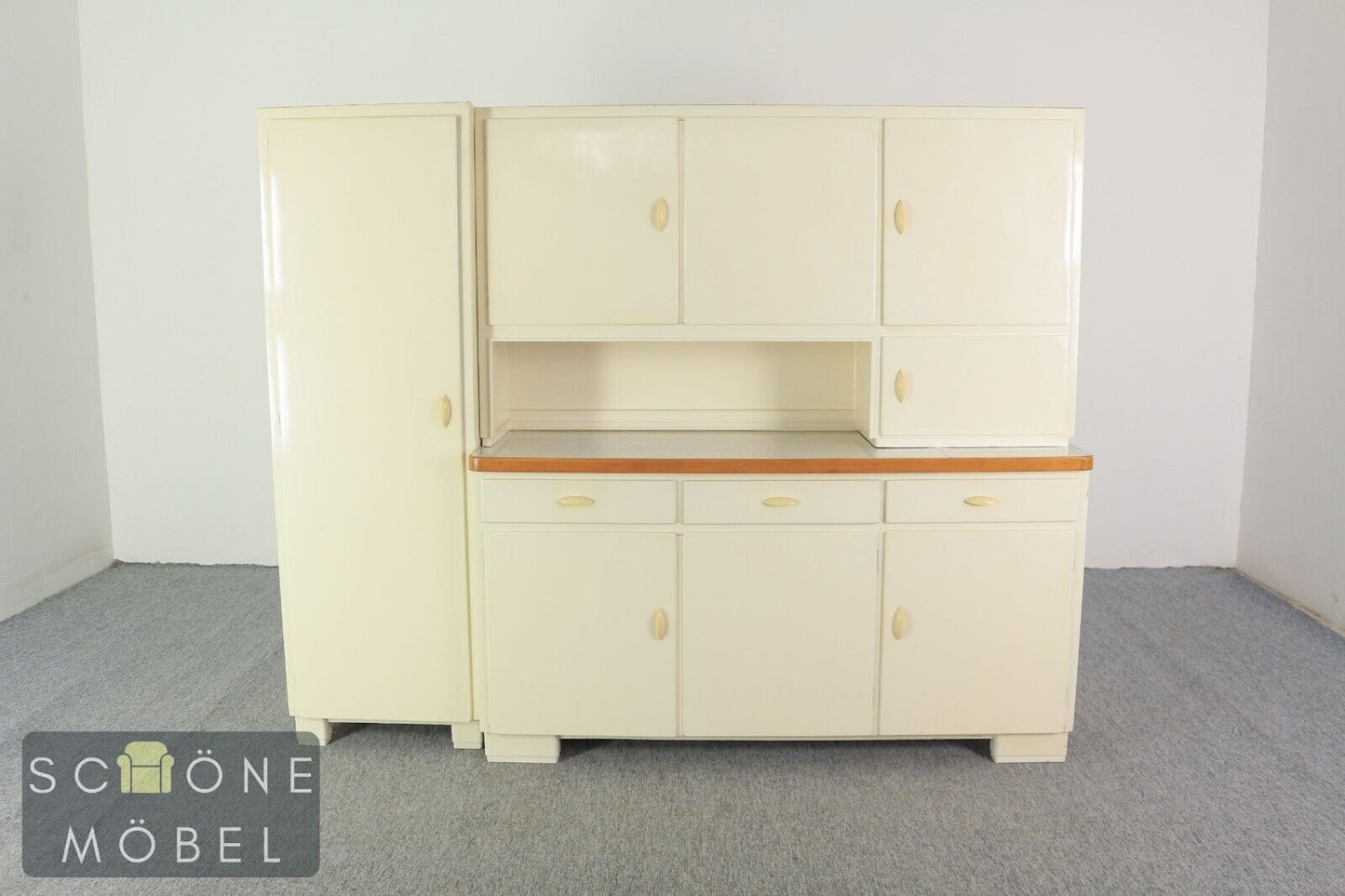 Mid Century Küchen Buffet Weiß Schrank 50er 60er Jahre Vintage Sideboard