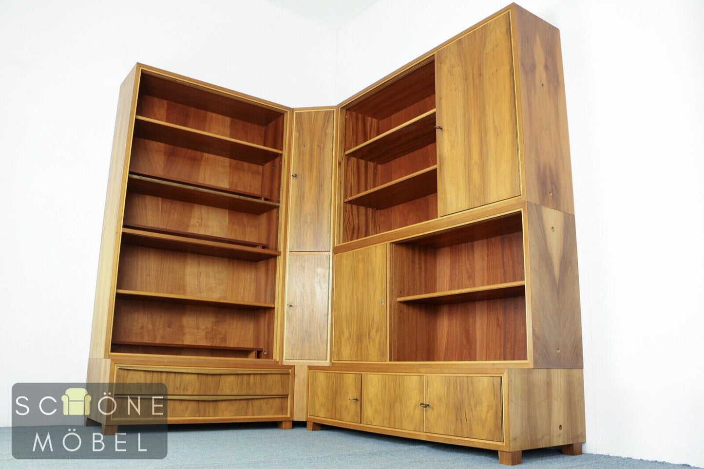 Brumax Vintage Bücherschrank Bücherregal Regal Shelf Bibliothek Eckschrank