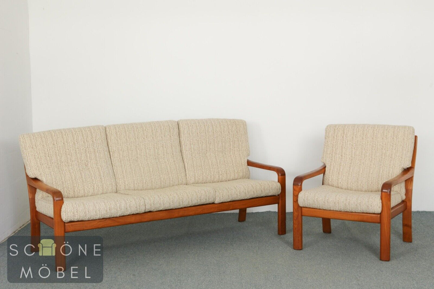 Zeitloses Danish Design 3er Sofa Vintage Couch Mid Century Retro 3 Sitzer Teak