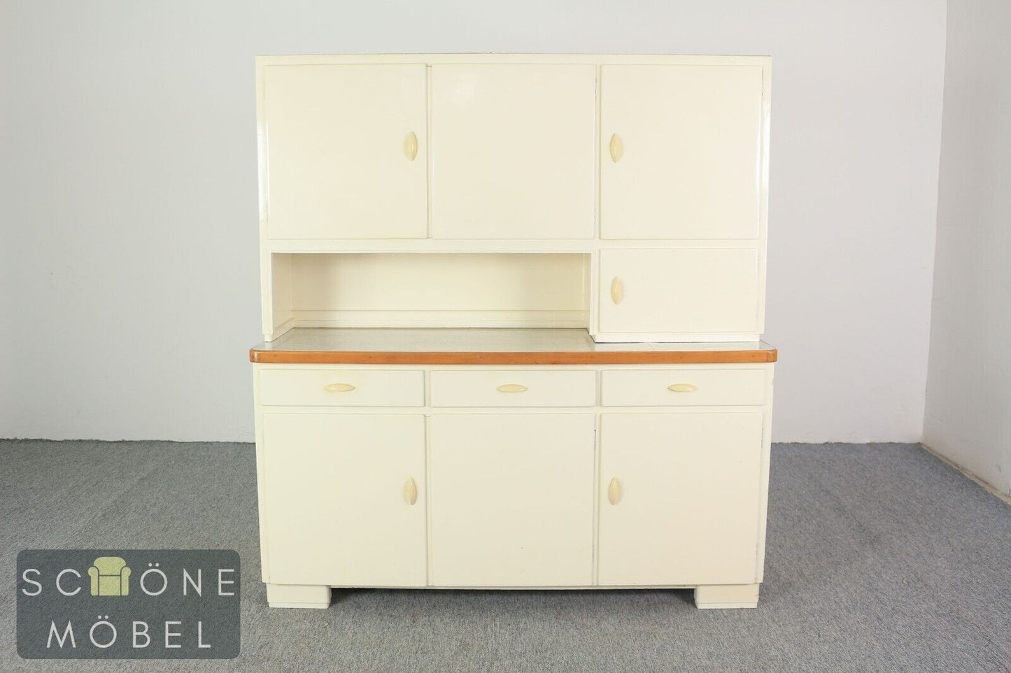 Mid Century Küchen Buffet Weiß Schrank 50er 60er Jahre Vintage Sideboard