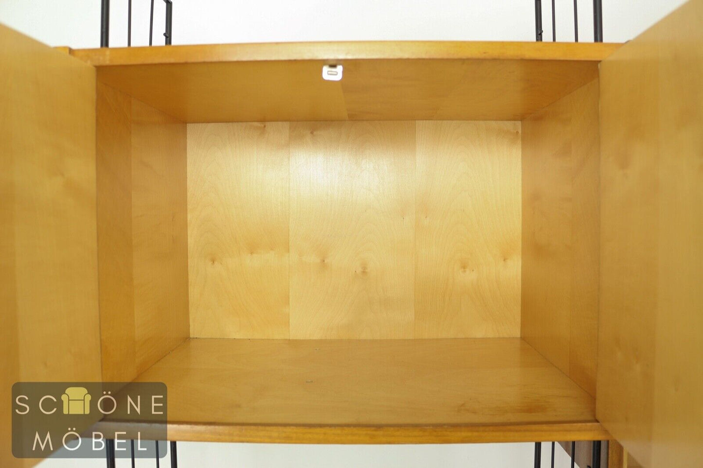 Vintage String Regal Retro Glasvitrine Mid Century Bücherschrank Bücherregal