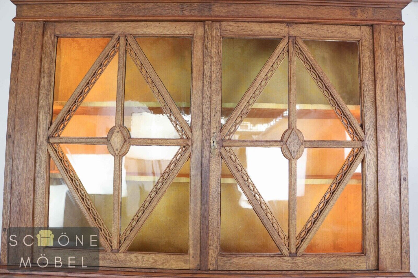 Schöne Antik Stil Vitrine Glasschrank Englisches Design Kommode Geschirrschrank