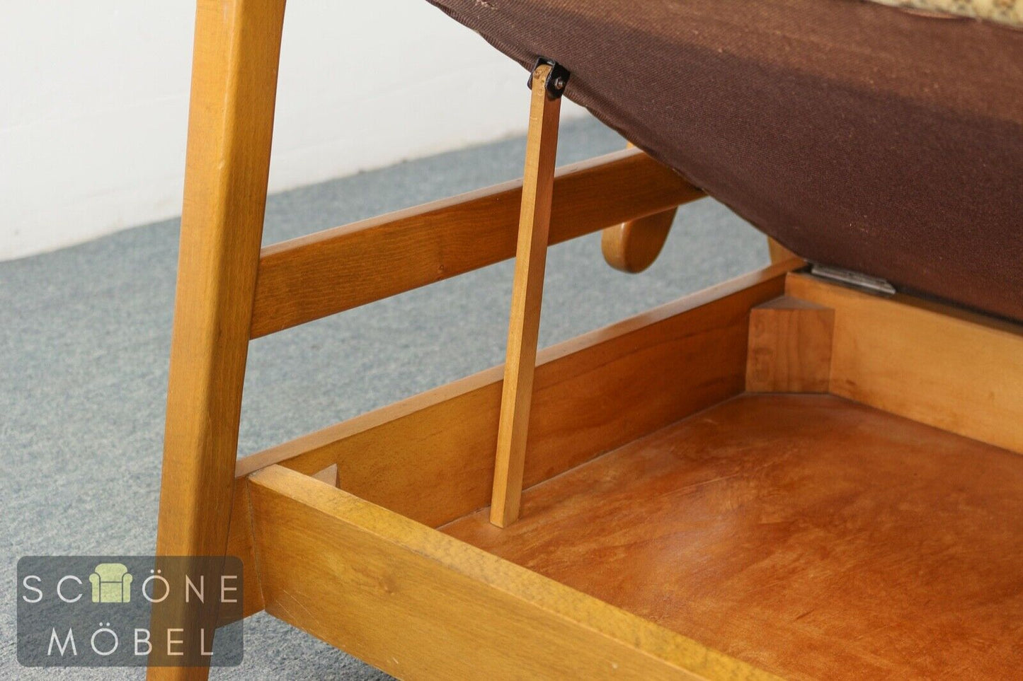 Mid Century Klappsofa 3er Sofa Vintage Schlafsofa Retro 3 Sitzer Couch Daybed