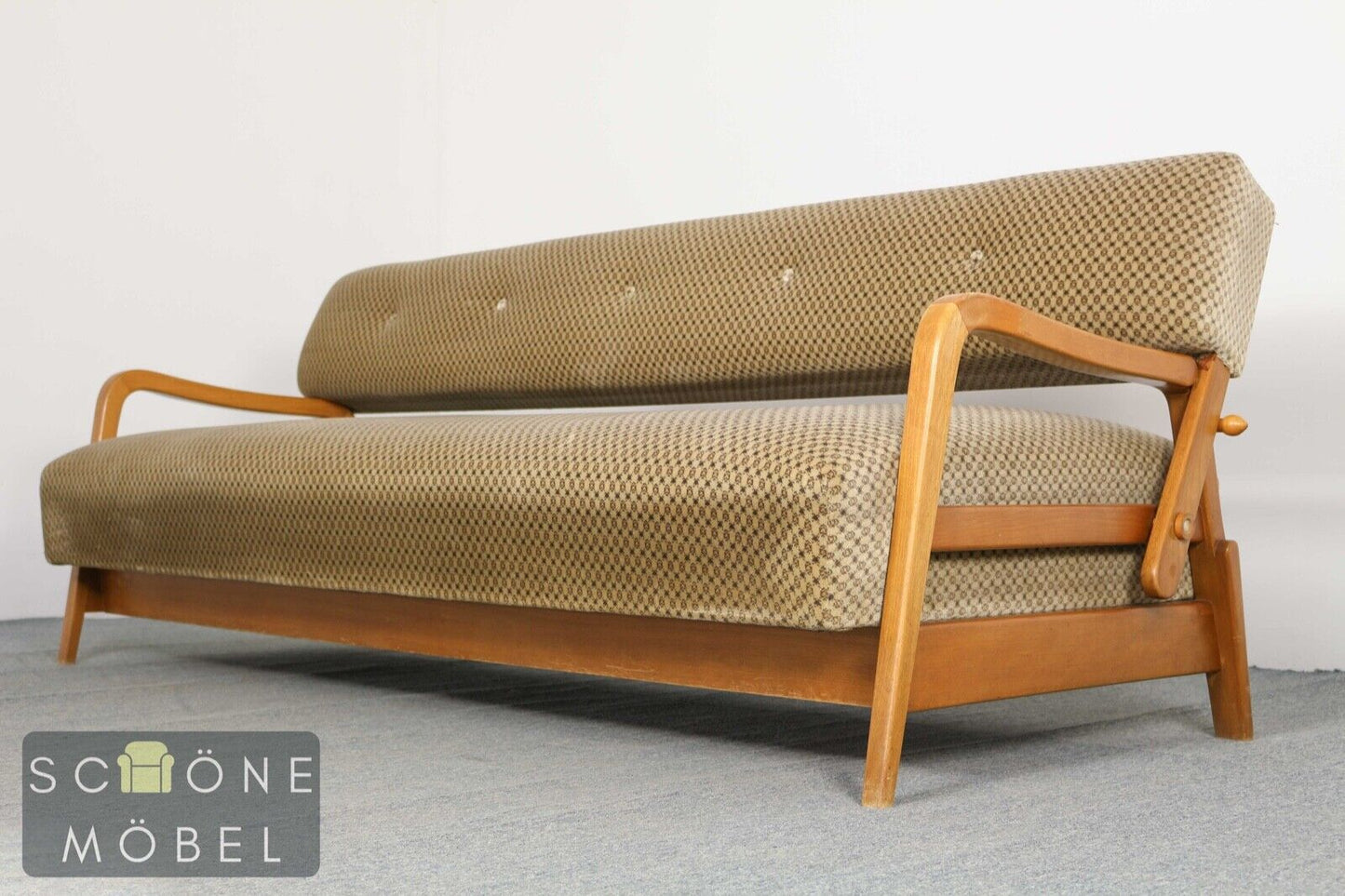 Mid Century Klappsofa 3er Sofa Vintage Schlafsofa Retro 3 Sitzer Couch Daybed