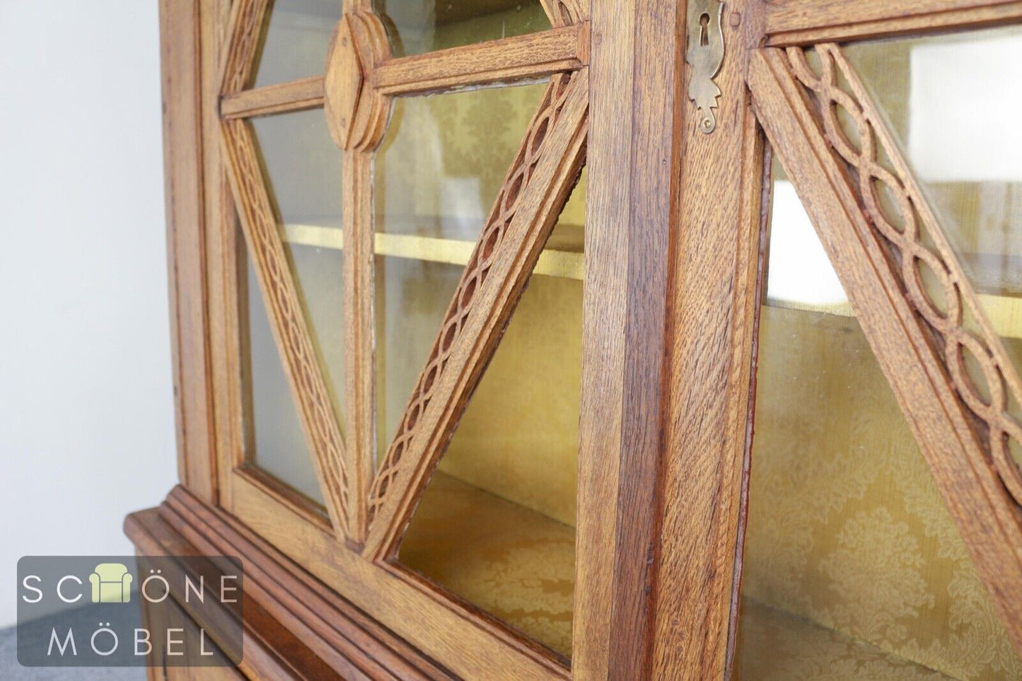 Schöne Antik Stil Vitrine Glasschrank Englisches Design Kommode Geschirrschrank