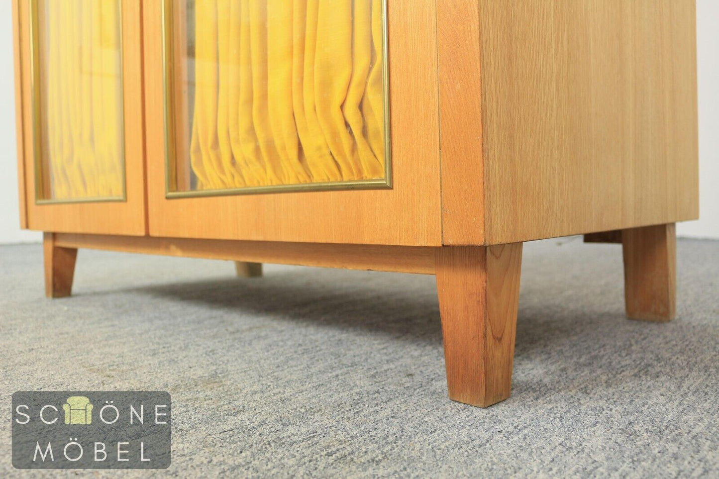 Mid Century Kleiderschrank Wäscheschrank Kommode Vintage Schrank Glastüren