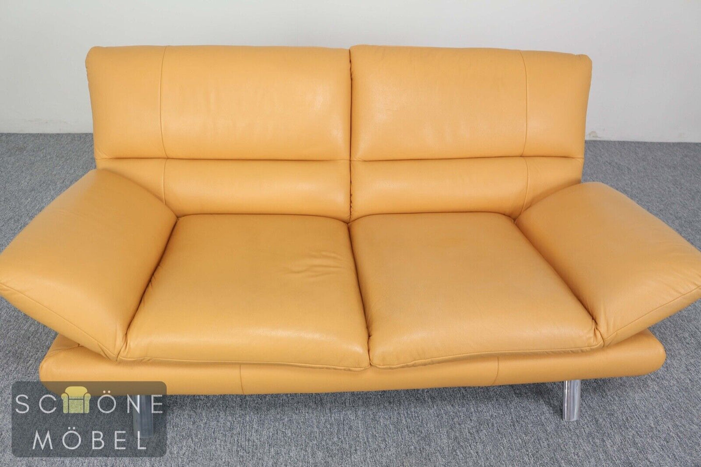 Schönes Designer Ledersofa Echtleder 2er Sofa Moderne Couch Leder 2 sitzer