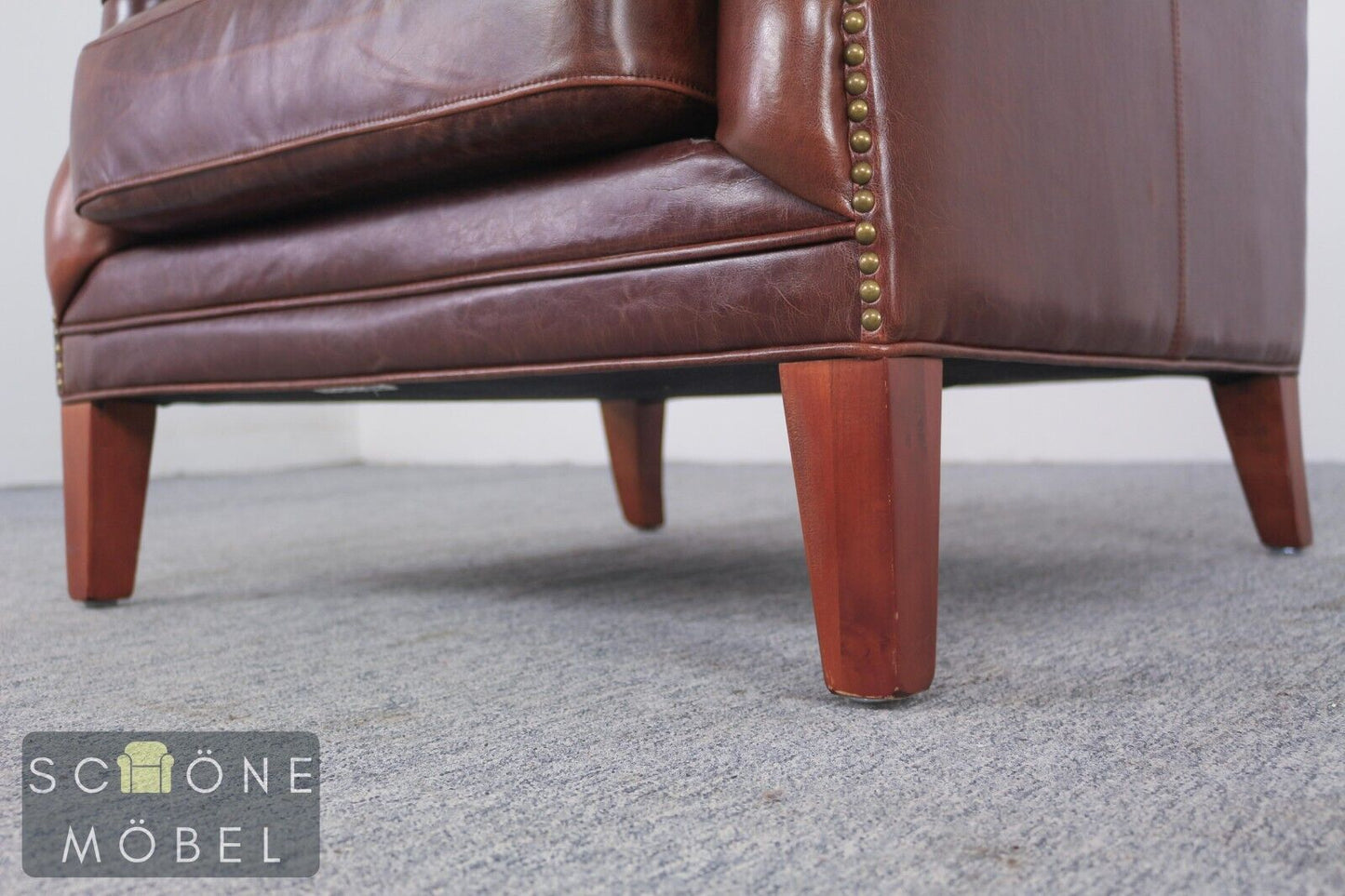 Eleganter Chesterfield Ledersessel Echtleder Sessel 1er Leder Armchair Englisch