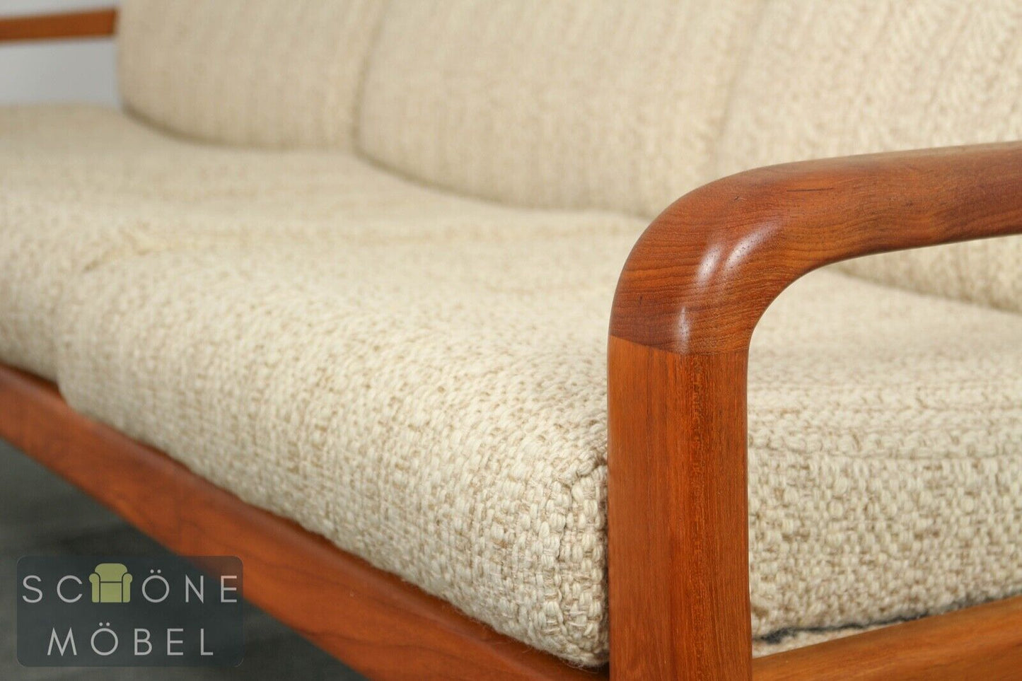 Zeitloses Danish Design 3er Sofa Vintage Couch Mid Century Retro 3 Sitzer Teak
