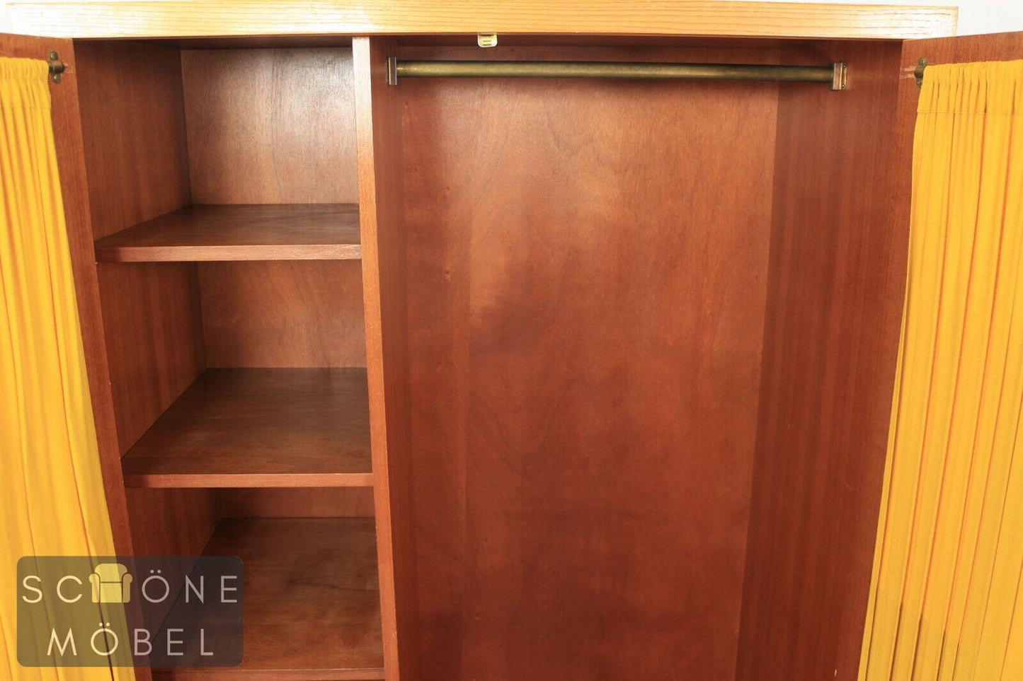 Mid Century Kleiderschrank Wäscheschrank Kommode Vintage Schrank Glastüren