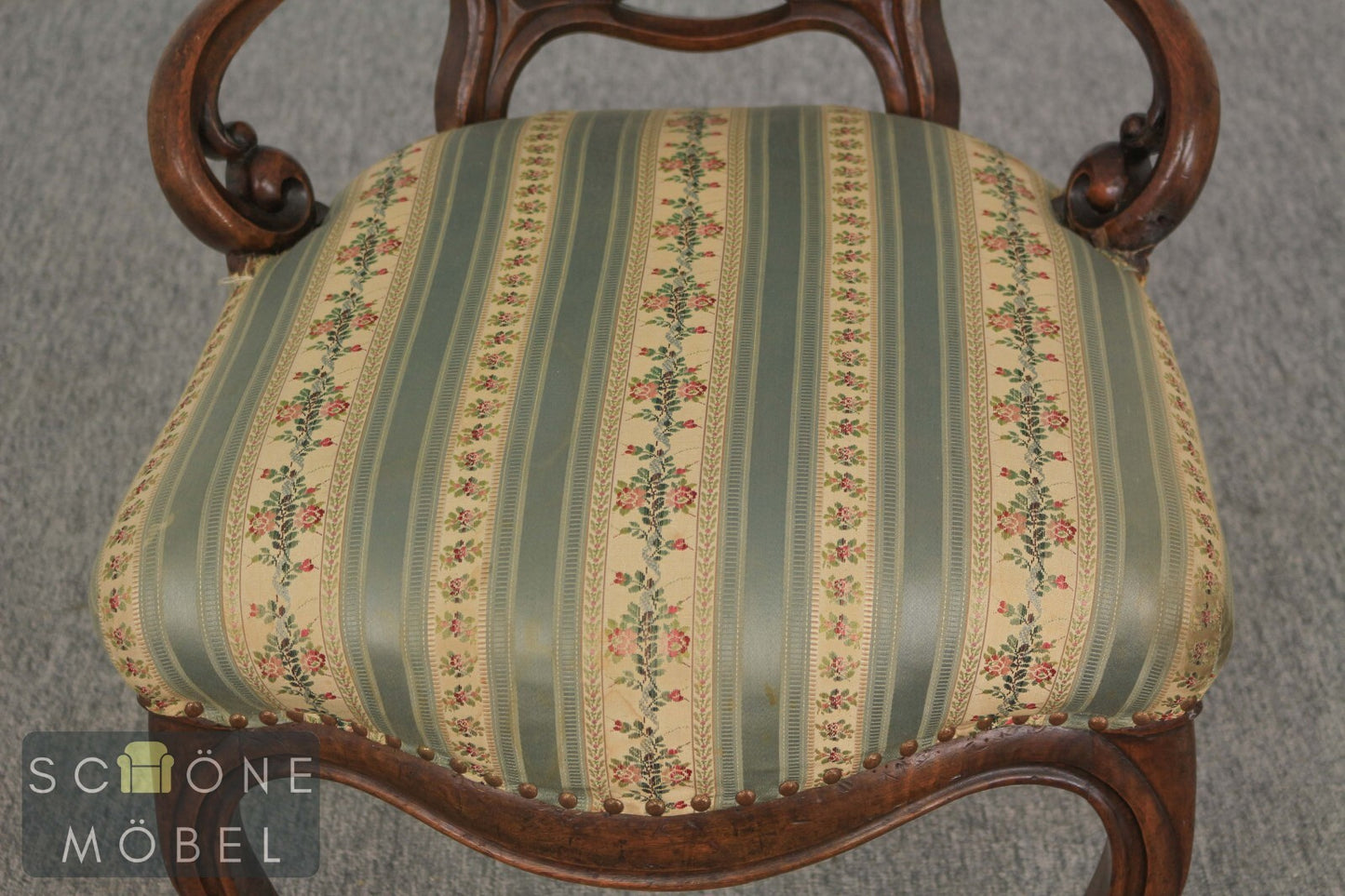 Wunderschöner Barock Design Sessel Massivholz Antik Stil Stuhl Vintage