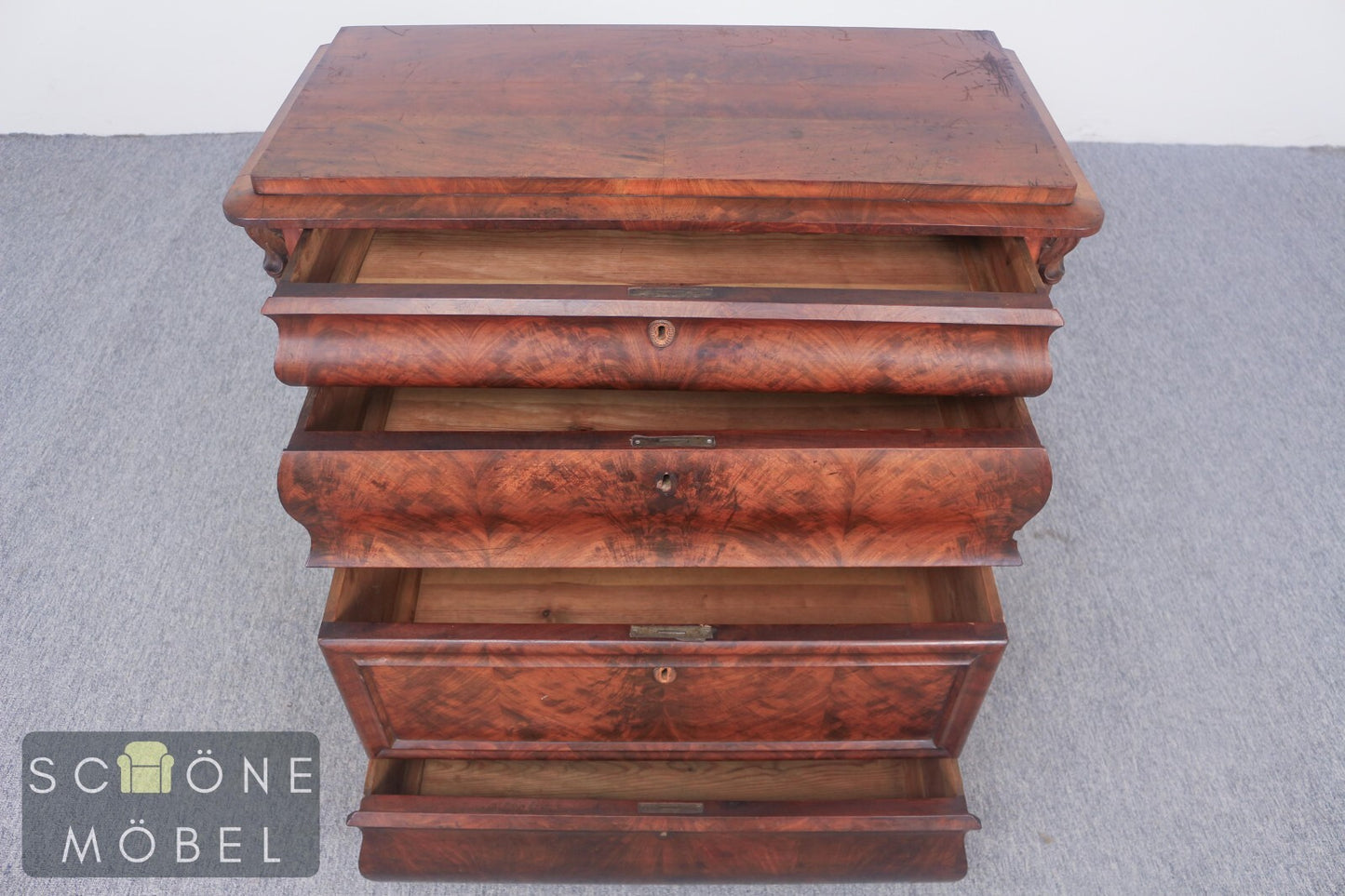 Hübsche Biedermeier Kommode Schränkchen Sideboard Anrichte Vertiko Antik Stil