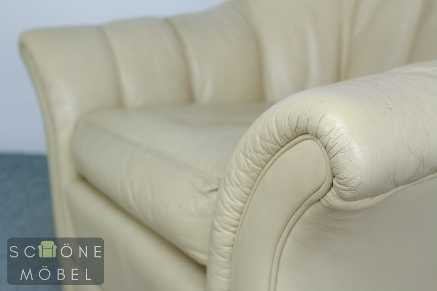 Eleganter Ledersessel Englisches Design Echtleder Sessel 1er Leder Armchair