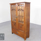 Antike Jugendstil Vitrine Bücherschrank Glasvitrine Eiche massiv Schrank