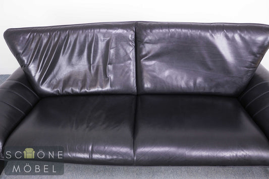 Elegantes Designer Ledersofa Echtleder Sofa Moderne Couch Credo Leder 3 sitzer