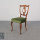 Antik Stil Stuhl Chippendale Esszimmerstuhl Samt Grün Massivholz Rokoko Vintage