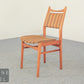 3x Vintage Stuhl Holz Polster Streifen Danish Design Mid Century Esszimmer Chair