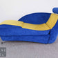 Designer Relaxliege Schlafsessel Blau Gelb Daybed Vintage Postmodern 80er