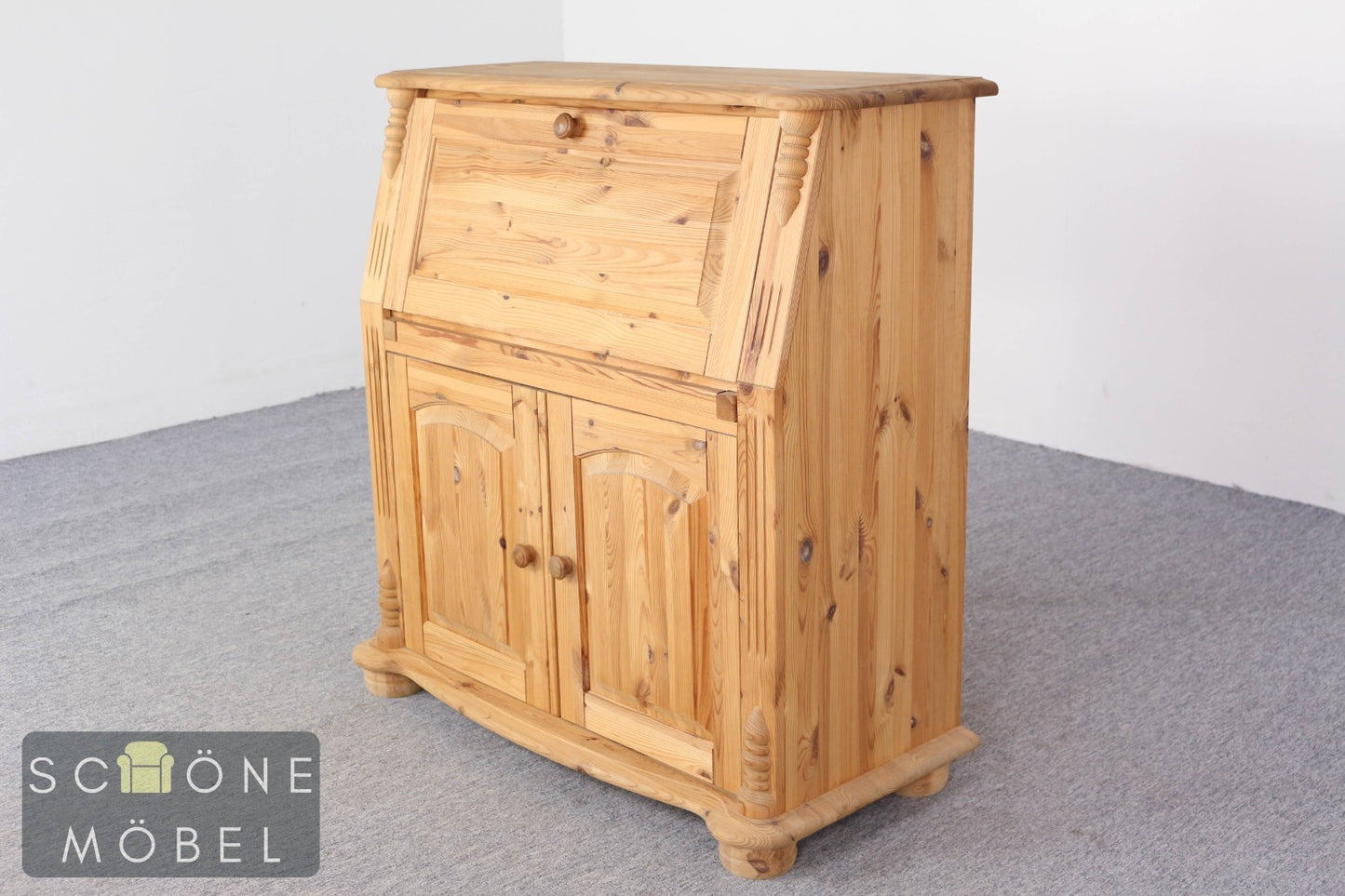 Massivholz Sekretär Kiefer Landhaus Schreibschrank Vintage Bauernmöbel