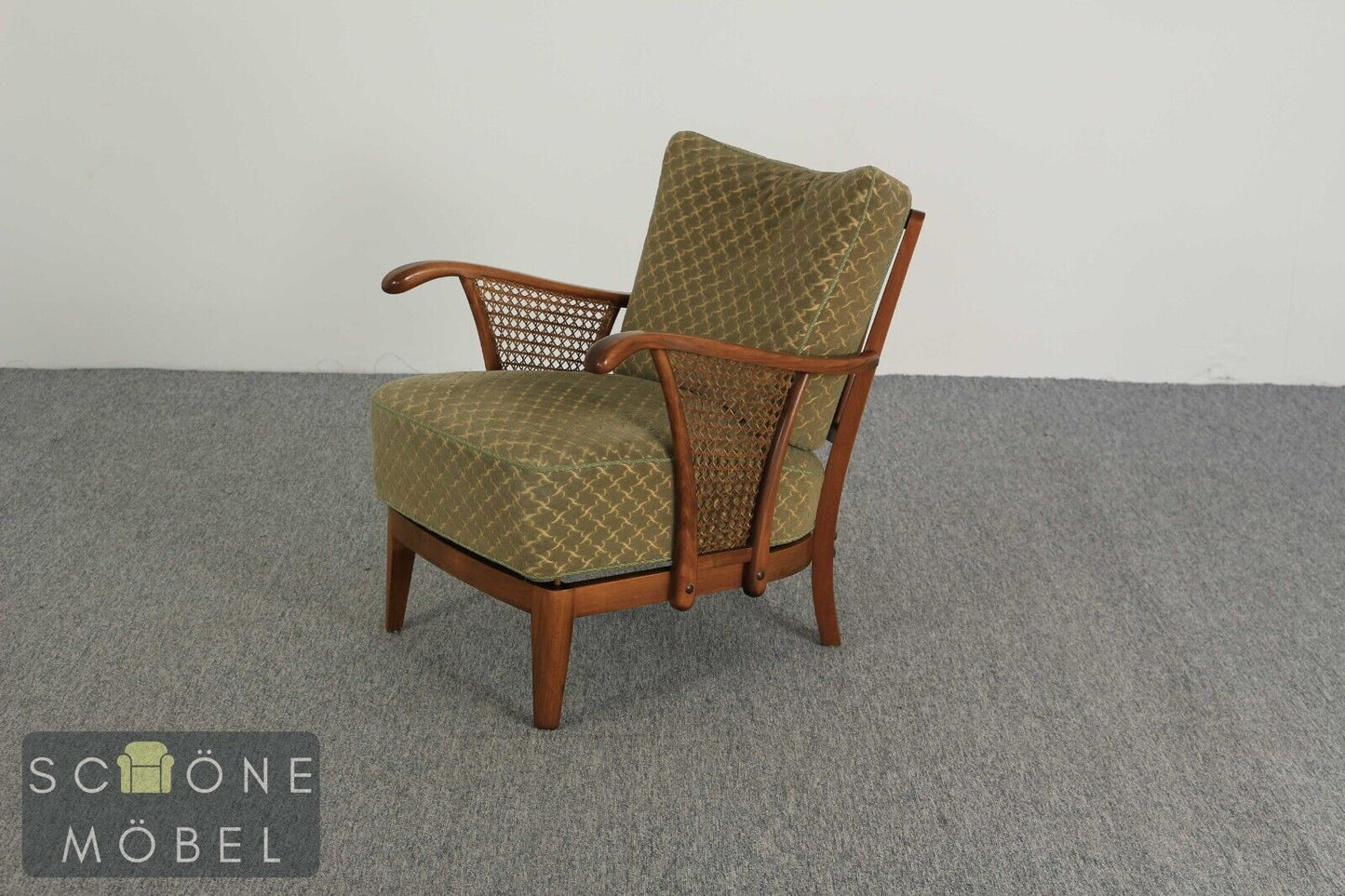 Art Deco Sessel Mid Century Wiener Geflecht Armchair Armlehnsessel Polstermöbel