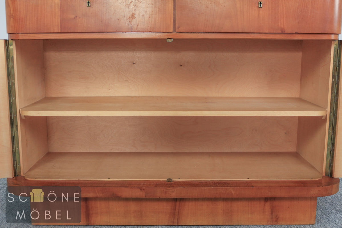 Elegante Art Deco 30er 40er Jahre Anrichte mit Glasplatte – Klassiker Sideboard