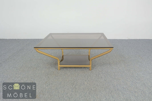 Couchtisch Rauchglasplatte Glastisch Metallgestell Sofatisch Moderner Tisch