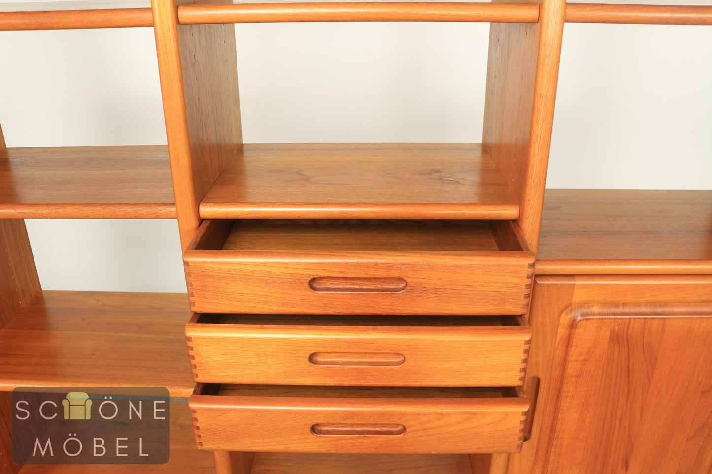 Retro Teak Regalsystem Danishes Design Regal Vintage Bücherschrank Bücherregal