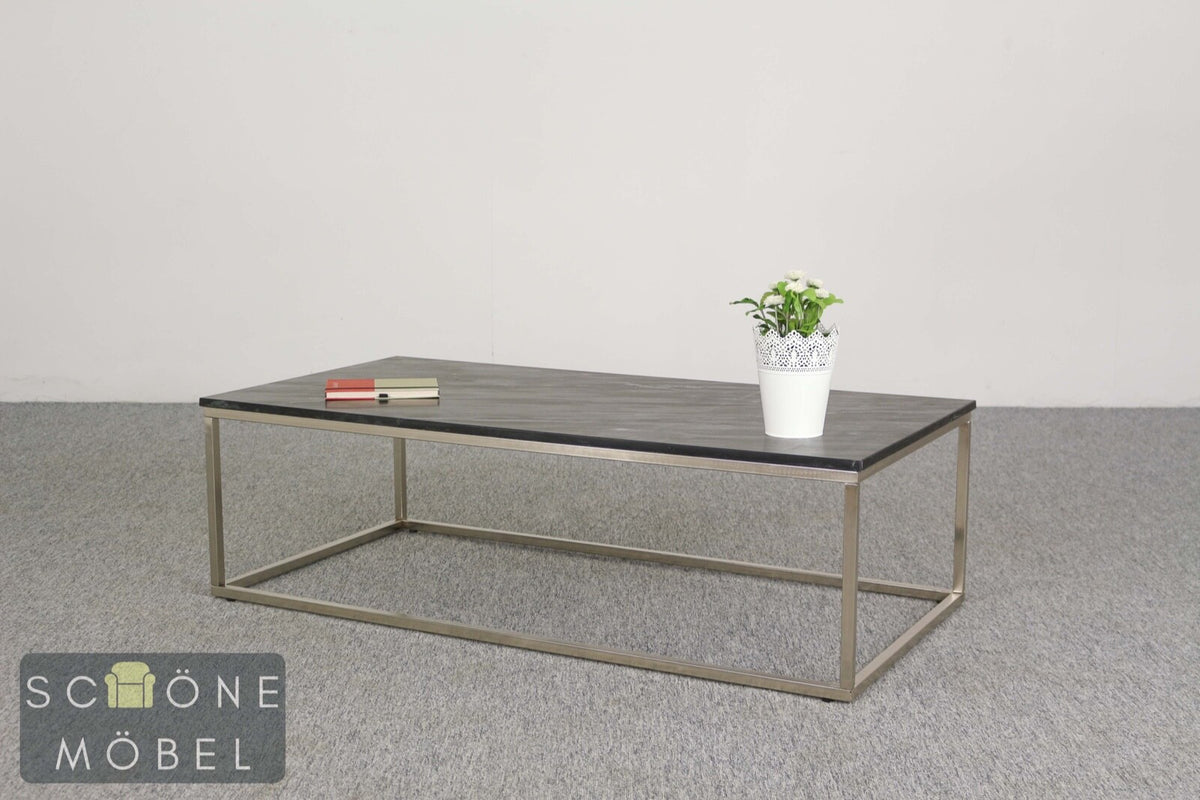Couchtisch Marmorplatt schlichtes Design Sofa Tisch Industrial Table Metallbeine