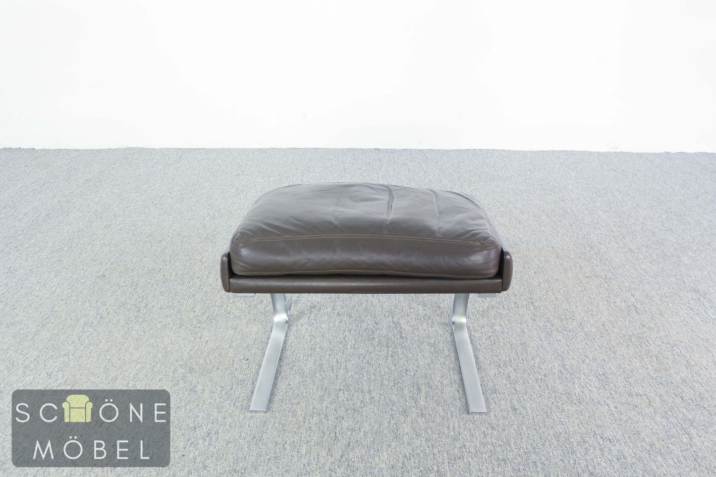 Leder Fußhocker dunkelbraun Mid-Century-inspiriert Hocker im Danish Design