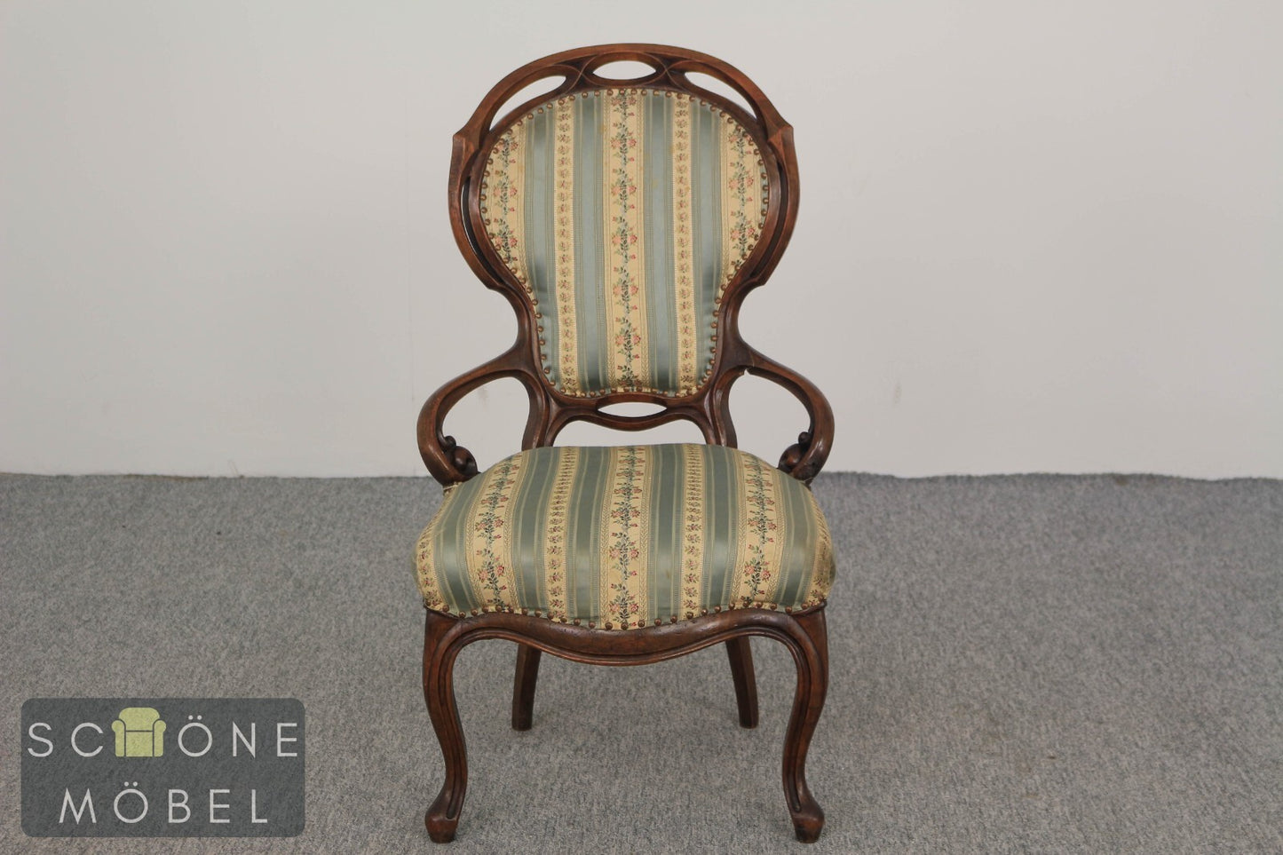 Wunderschöner Barock Design Sessel Massivholz Antik Stil Stuhl Vintage