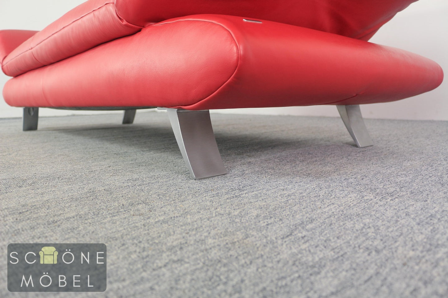 KOINOR Designersofa Leder rot 2er Sofa Echtleder Couch Couchgarnitur 2 Sitzer