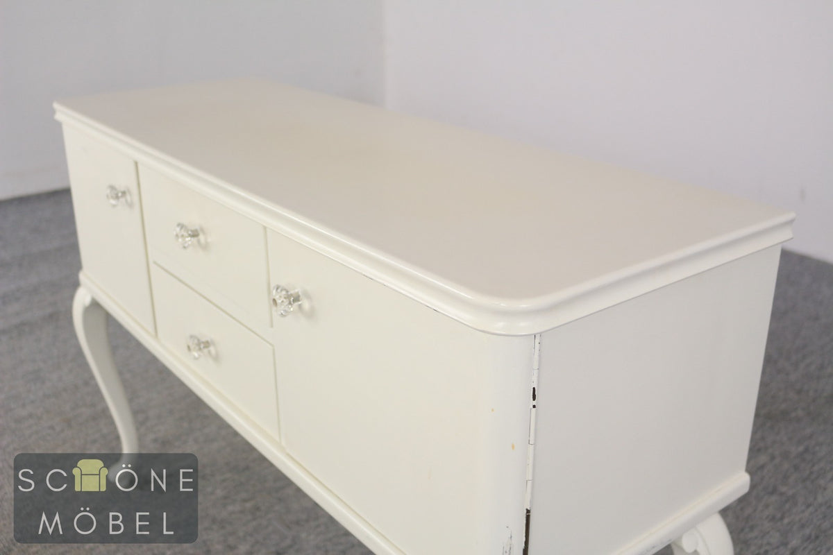 Vintage Chippendale Stil Sideboard Kommode Anrichte Weiß Barock Rokoko Schrank