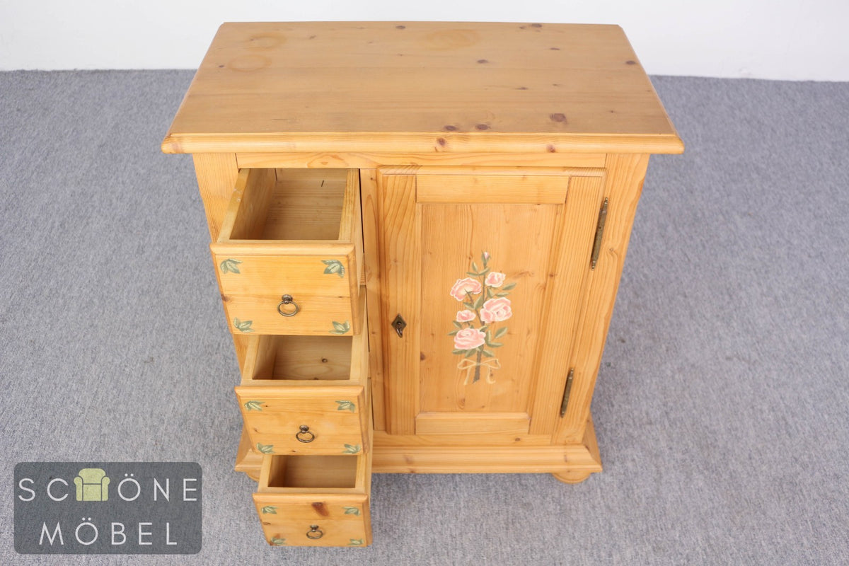 Massivholz Kommode Kiefer Bauernschrank Landhaus Nachtschrank Vintage