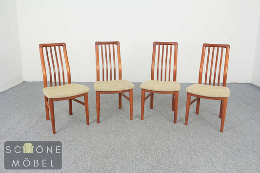 4 Danish Design Vintage Stühle Mid Century Essstühle Stuhl 60er Jahre von Schou