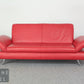 KOINOR Designersofa Leder rot 2er Sofa Echtleder Couch Couchgarnitur 2 Sitzer
