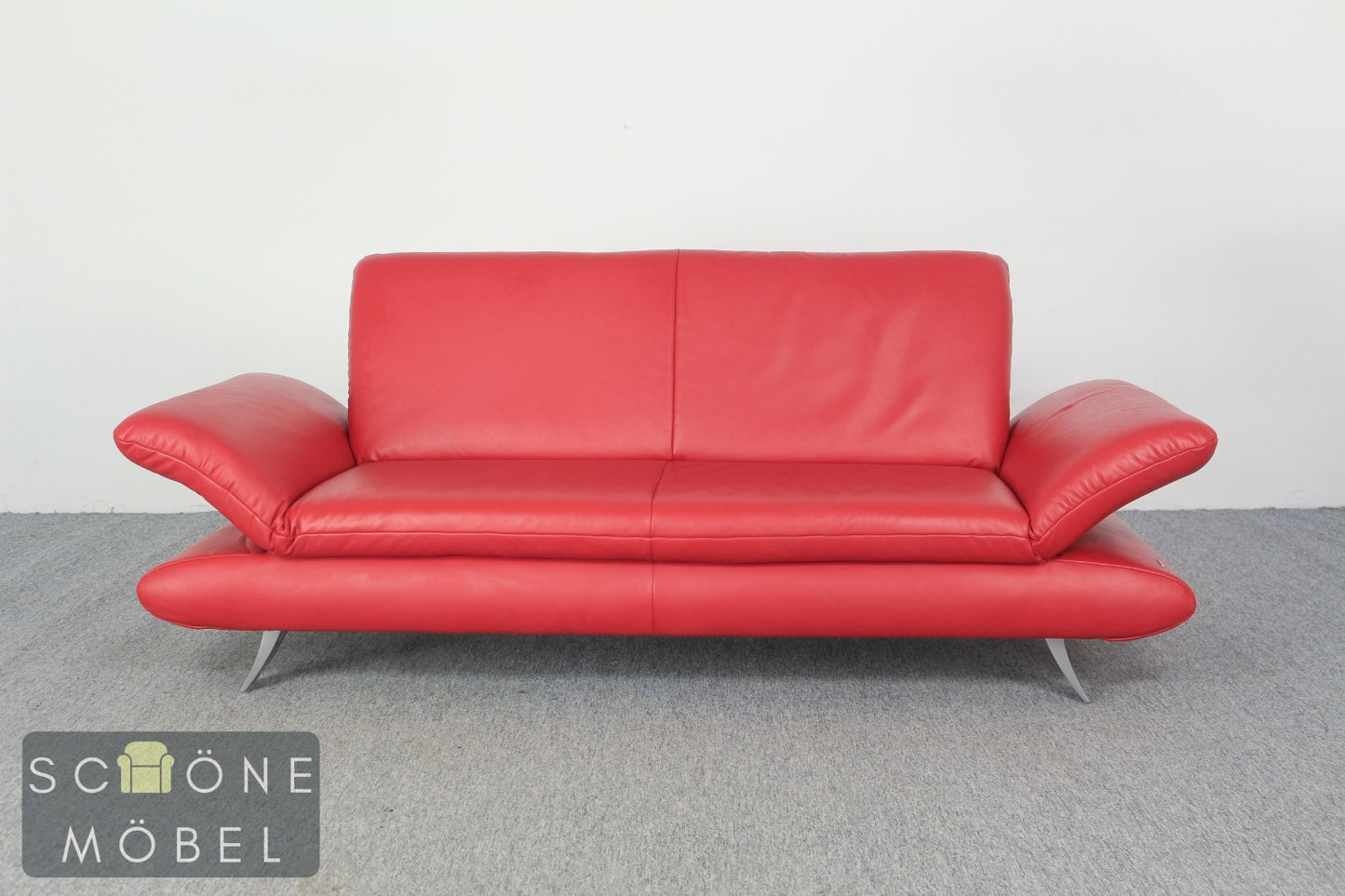 KOINOR Designersofa Leder rot 2er Sofa Echtleder Couch Couchgarnitur 2 Sitzer