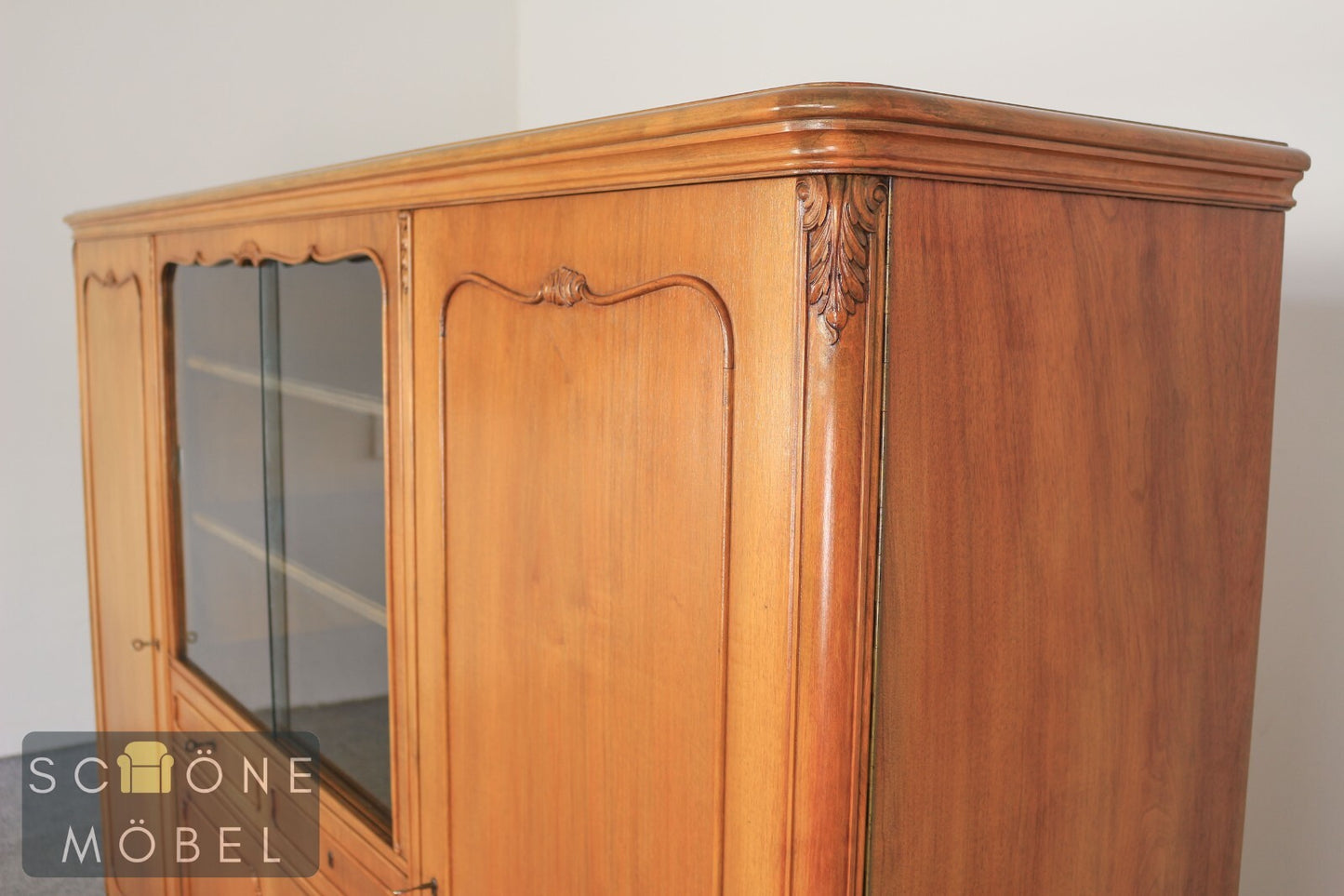 Chesterfield Schrank Landhausstil Vitrine Vintage  Glasschrank Geschirrschrank