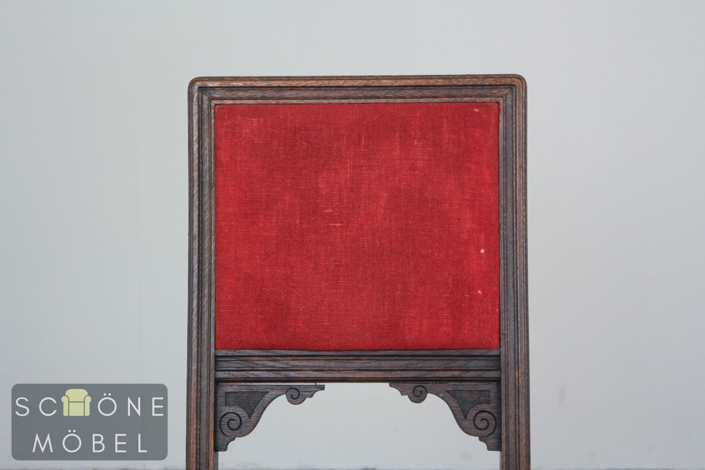 Antiker Holzstuhl Polsterstuhl Akzentstuhl Holzstuhl Samt Rot Vintage