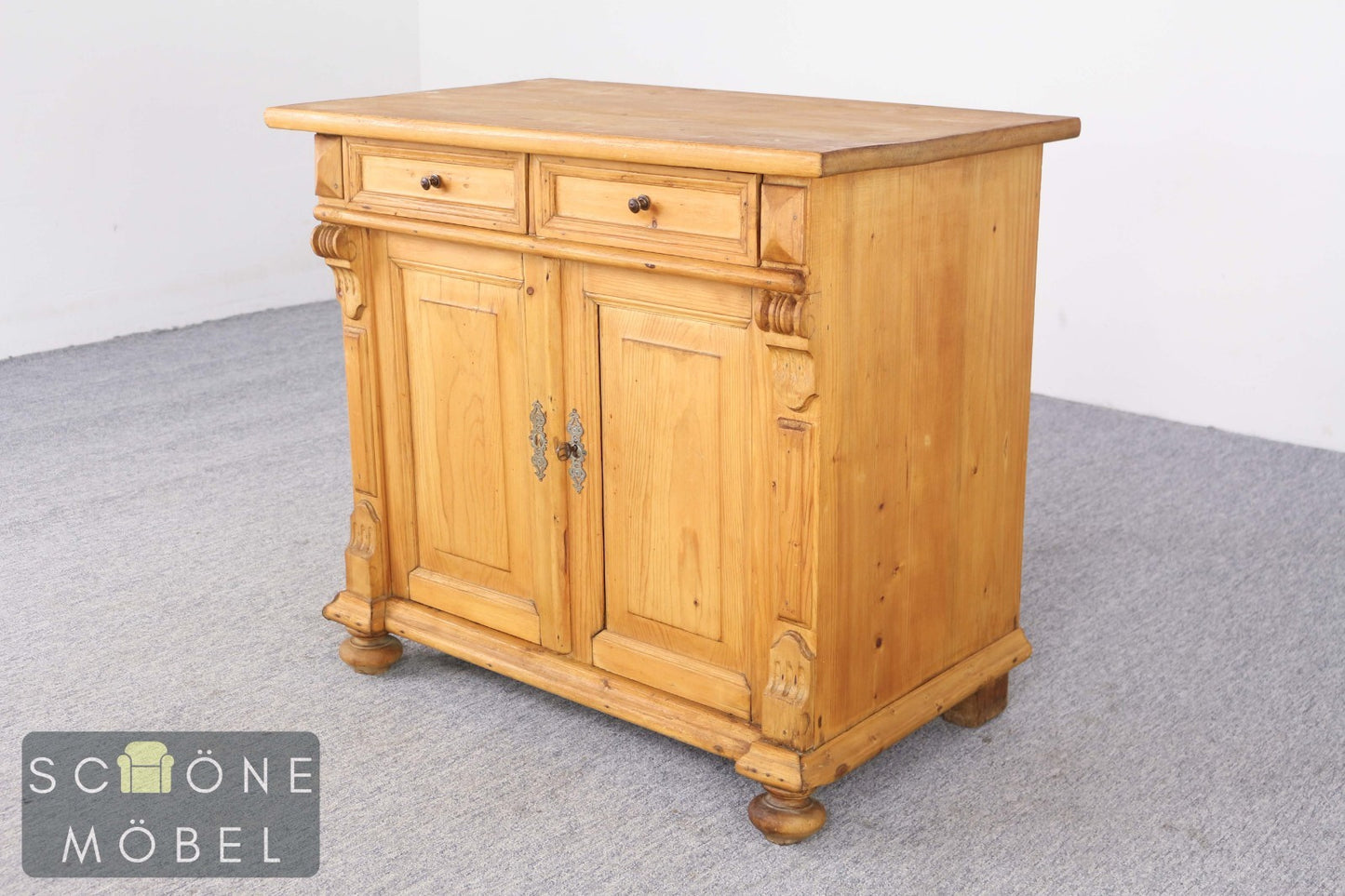 Antike Weichholz Kommode Anrichte Gründerzeit Schrank Massivholz Antik Stil