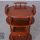 Vintage Beistelltisch rund mit Schublade Etagere Blumenständer Holz