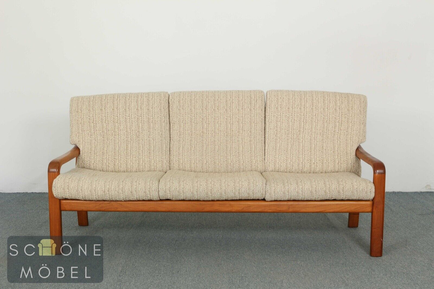 Zeitloses Danish Design 3er Sofa Vintage Couch Mid Century Retro 3 Sitzer Teak