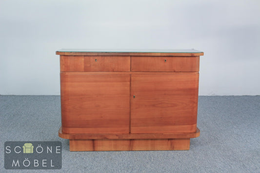Elegante Art Deco 30er 40er Jahre Anrichte mit Glasplatte – Klassiker Sideboard