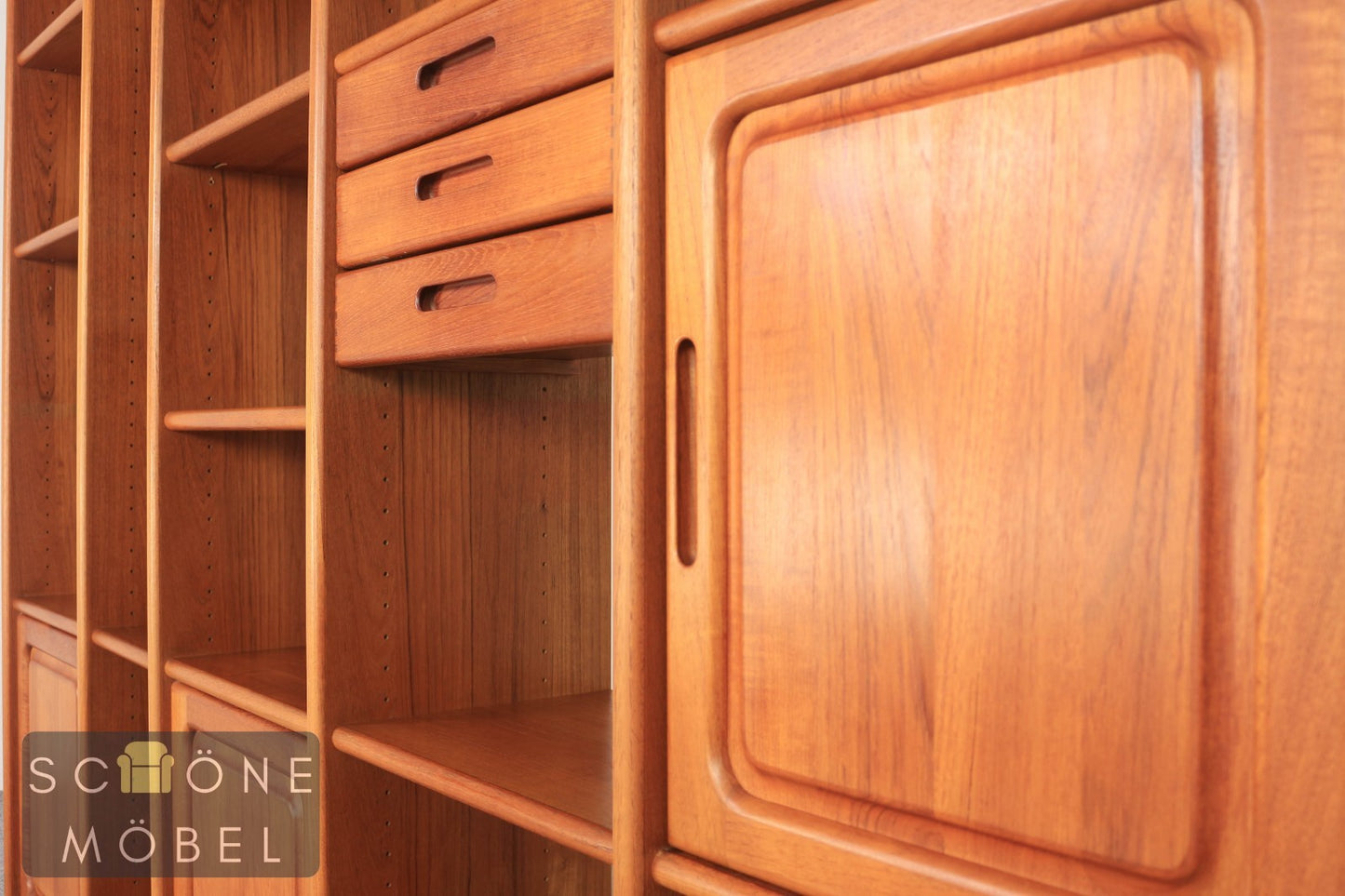 Retro Teak Regalsystem Danishes Design Regal Vintage Bücherschrank Bücherregal