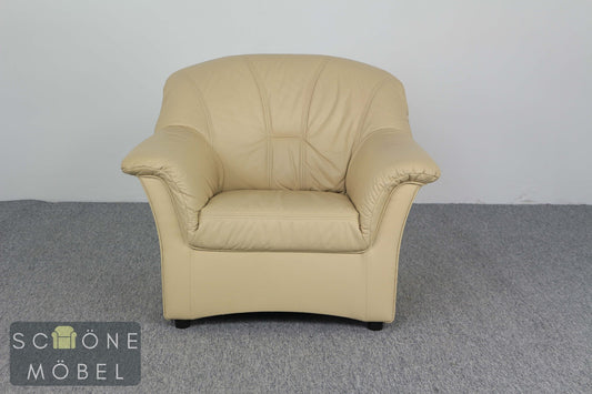 Eleganter Vintage Ledersessel Retro Design Echtleder Sessel 1er Leder Armchair